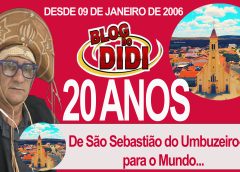 Hoje, 09 de janeiro, o Blog do Didi completa 20 anos em São Sebastião do Umbuzeiro