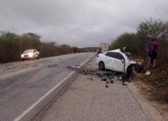 Acidente na BR-230 deixa cinco mortos e um ferido, no Sertão, neste sábado