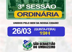 Câmara Municipal de São Sebastião do Umbuzeiro irá realizar nesta quinta, 26, Sessão Ordinária com cinco Projetos de Lei e três Indicações