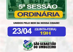 Câmara Municipal de São Sebastião do Umbuzeiro irá realizar nesta quinta, 23, Sessão Ordinária na pauta cinco indicações