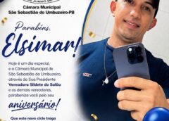 Câmara Municipal de São Sebastião do Umbuzeiro, através da sua Presidente Vereadora Sildete do Salão e os demais vereadores, parabeniza o funcionário Elsimar  pelo seu aniversário