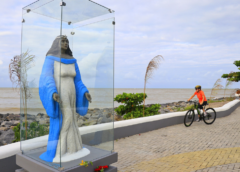 Guarda Civil prende suspeita de depredar estátua de Iemanjá, em João Pessoa