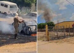 Incêndio destrói carros e quase atinge depósito do Armazém Paraíba no Sertão